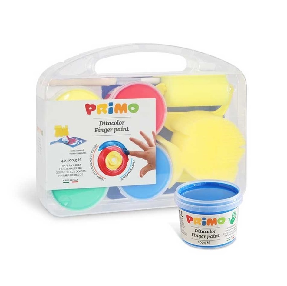 تصاویر رنگ انگشتی 4 رنگ پریمو PRIMO مدل پددار قوطی 100 گرمی رنگ انگشتی 4 رنگ پریمو PRIMO مدل پددار قوطی 100 گرمی