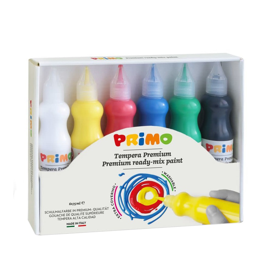 تصاویر گواش 6 رنگ پریمو PRIMO مدل خمره ای بزرگ 75 میلی لیتر گواش 6 رنگ پریمو PRIMO مدل خمره ای بزرگ 75 میلی لیتر