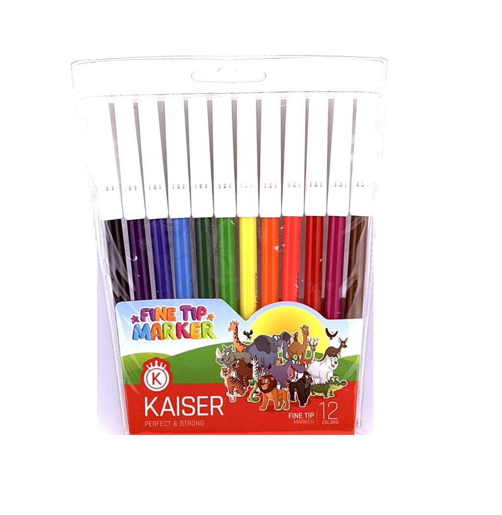 تصاویر ماژیک 12 رنگ کایزر KAISER بسته سلفونی ماژیک 12 رنگ کایزر KAISER بسته سلفونی