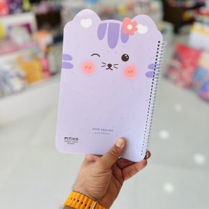 عکس دفتر حاشیه دار 40 برگ پیتیکو PITICO کد 398 طرح گربه بنفش - شماره 3