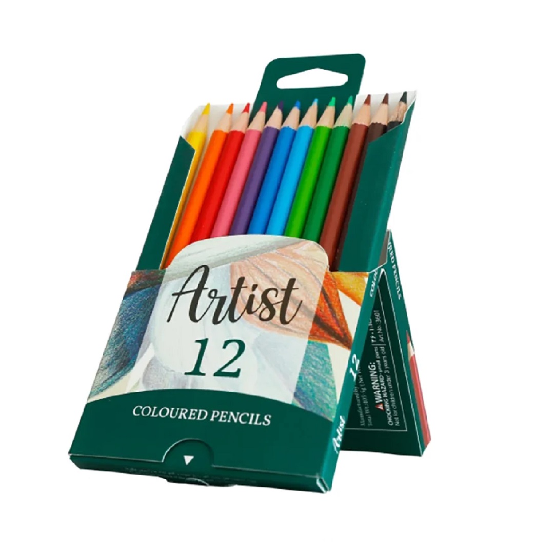 تصاویر مداد رنگی 12 رنگ جعبه مقوایی آریا مدل آرتیست کد 3601 مداد رنگی 12 رنگ جعبه مقوایی آریا مدل آرتیست کد 3601