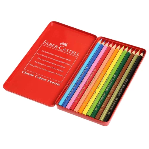 تصاویر مداد رنگی 12 رنگ جعبه فلزی مدل کلاسیک فابرکاستل Faber-Castell مداد رنگی 12 رنگ جعبه فلزی مدل کلاسیک فابرکاستل Faber-Castell