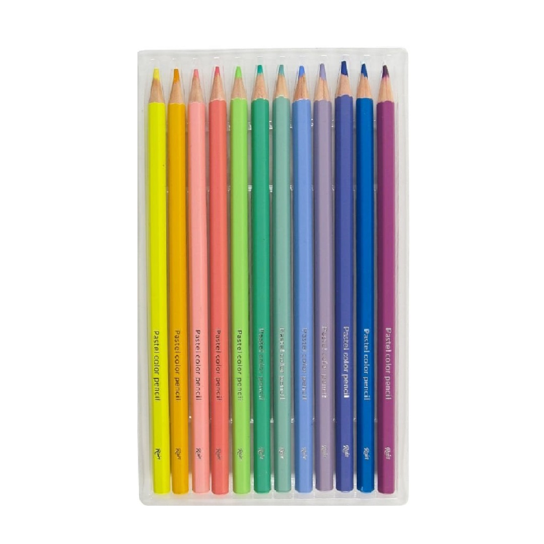تصاویر مداد رنگی 12 رنگ مقوایی راین کد R-601 مداد رنگی 12 رنگ مقوایی راین کد R-601