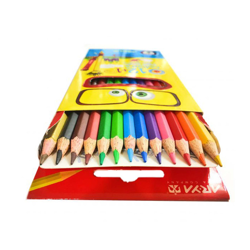 تصاویر مداد رنگی 1+12 رنگ جعبه مقوایی آریا Arya کد 3016 مداد رنگی 1+12 رنگ جعبه مقوایی آریا Arya کد 3016