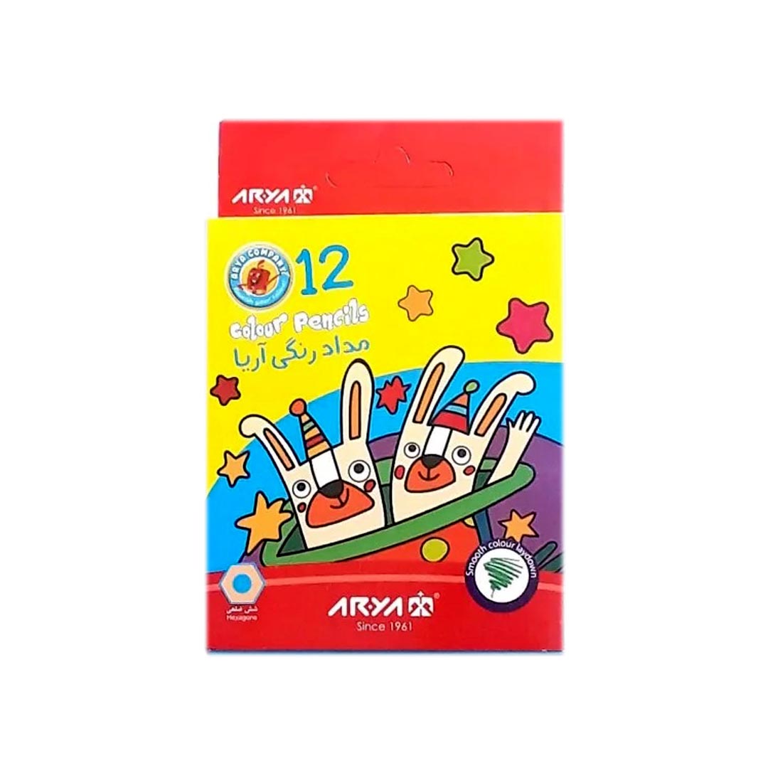 تصاویر مداد رنگی 12 رنگ جعبه مقوایی کوتاه آریا Arya کد 3072 مداد رنگی 12 رنگ جعبه مقوایی کوتاه آریا Arya کد 3072