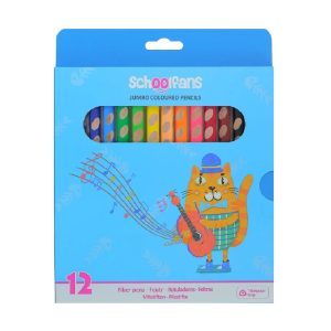 عکس مداد رنگی 12 رنگ جعبه مقوایی اسکول فنس school fans مدل Jumbo Soft - شماره 6