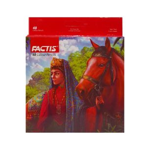 عکس مداد رنگی 48 رنگ جعبه مقوایی فکتیس FACTIS طرح زن اسب سوار کد 07112348 - شماره 12