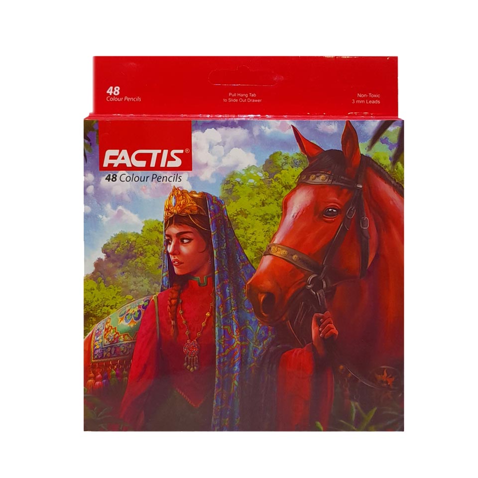 تصاویر مداد رنگی 48 رنگ جعبه مقوایی فکتیس FACTIS طرح زن اسب سوار کد 07112348 مداد رنگی 48 رنگ جعبه مقوایی فکتیس FACTIS طرح زن اسب سوار کد 07112348