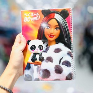 عکس دفتر نقاشی 80 برگ سیبو طرح باربی و پاندا کد M 24 - شماره 15