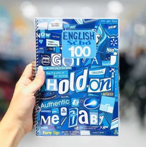عکس دفتر 100 برگ دو خط مجلد سیبو طرح حروف آبی و سفید کد A 47 - شماره 13