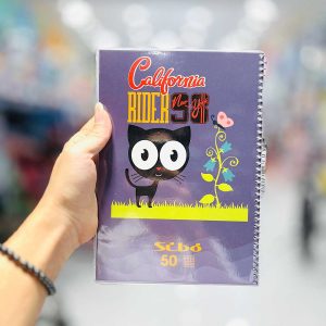 عکس دفتر 50 برگ شطرنجی سیبو طرح گربه سیاه و گل کد B 7/2 - شماره 5
