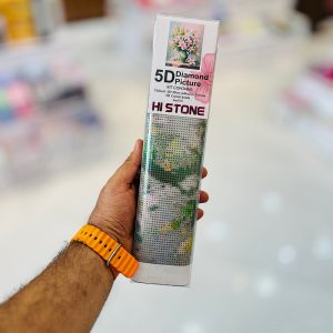عکس نقاشی الماسی طرح گل و گلدان سایز 30 در 40 مدل رولی بدون بوم - شماره 4