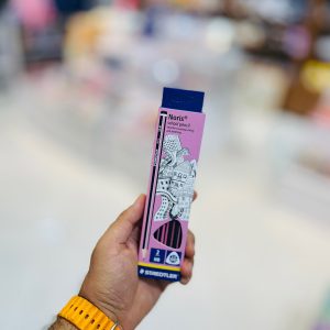 عکس مداد سیاه طرح نوریس استدلر سه گوش رنگ بدنه صورتی بسته 12 عددی - شماره 6