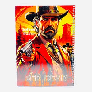 عکس دفتر 80 برگ خط دار مجلد جهان مدل گیم طرح رد دد RED DEAD کد 871 - شماره 15