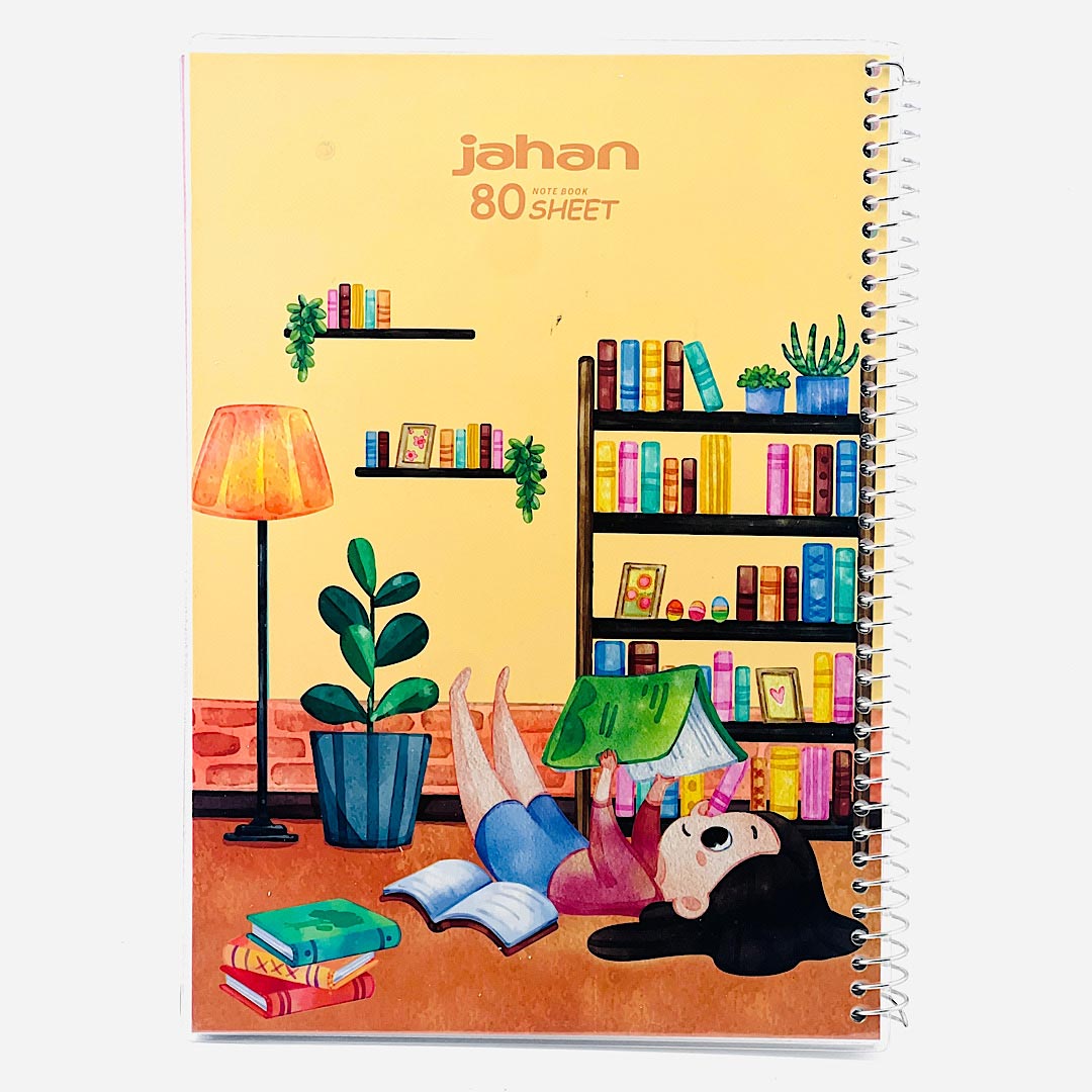 تصاویر دفتر 80 برگ خط دار مجلد جهان طرح دختر کتابخوان کد 855 دفتر 80 برگ خط دار مجلد جهان طرح دختر کتابخوان کد 855