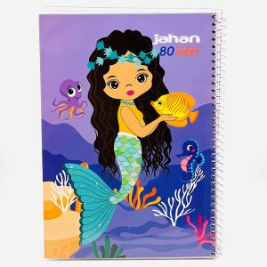 عکس دفتر 80 برگ پری دریایی بنفش برند جهان کد 801 - شماره 14