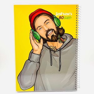 عکس دفتر 80 برگ طرح مرد و هدفون جهان کد 812 - شماره 10