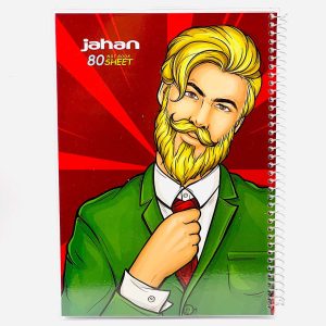 عکس دفتر 80 برگ طرح مرد مو بلوند جهان کد 812 - شماره 2