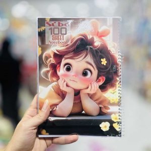 عکس دفتر 100 برگ سیبو طرح دختر دست به چونه کد A 26 - شماره 3