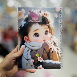 عکس دفتر 100 برگ سیبو طرح دختر شال گردنی در برف کد A 26 - شماره 5