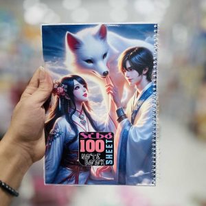 عکس دفتر 100 برگ سیبو طرح دختر و پسر با گرگ کد A 37 - شماره 8