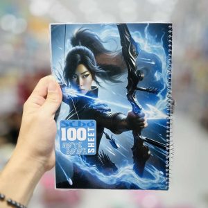 عکس دفتر 100 برگ سیبو طرح دختر تیر کمانی کد A 37 - شماره 9