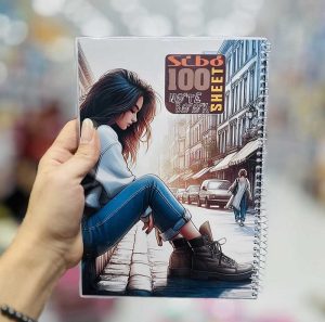 عکس دفتر 100 برگ سیبو طرح دختر تنها کد A 37 - شماره 5