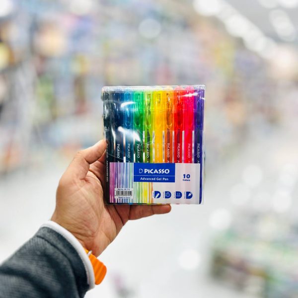تصاویر خودکار 10 رنگ پیکاسو PICASSO مدل ژل پن مدل درب دار کد 112 خودکار 10 رنگ پیکاسو PICASSO مدل ژل پن مدل درب دار کد 112