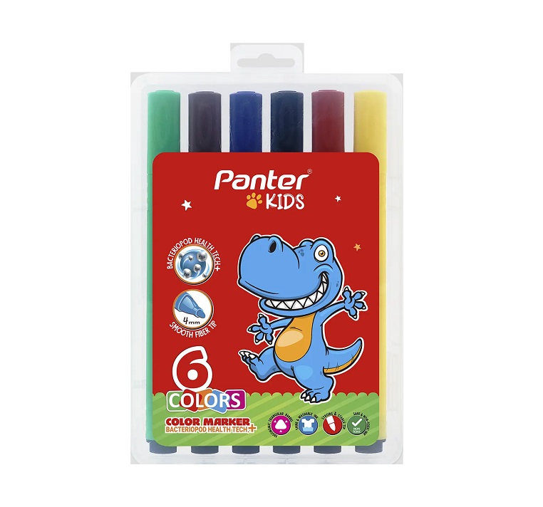 تصاویر ماژیک رنگ آمیزی 6 رنگ پنتر panter جعبه طلقی ماژیک رنگ آمیزی 6 رنگ پنتر panter جعبه طلقی