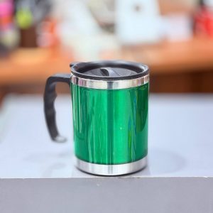 عکس تراول ماگ استیل دسته دار رنگ سبز - شماره 1