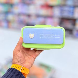 عکس ظرف غذا کوچک DELICASY قاشق چنگال دار طرح خرس رنگ سبز آبی - شماره 2