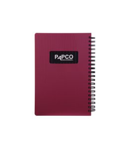 عکس دفتر یادداشت پاپکو PAPCO سایز B6 یک خط متالیک 100 برگ کد 647 رنگ زرشکی - شماره 7
