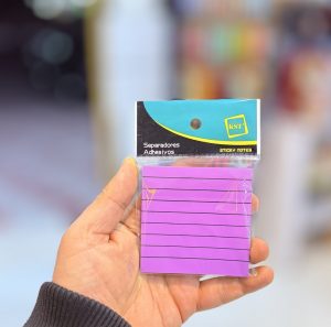 عکس استیکی نوت شفاف 50برگ خط دار KST سایز مربع 8در8 رنگ بنفش - شماره 6