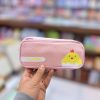 جامدادی وارداتی پارچه ای تک زیپ طرح جوجه HELLO HAPPY رنگ صورتی