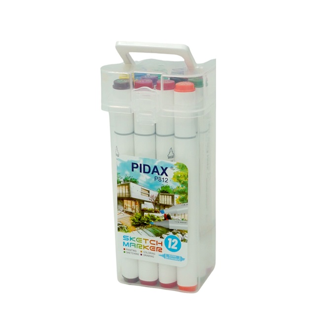 تصاویر ماژیک دوسر راندو پیداکس PIDAX بسته 12 رنگی ماژیک دوسر راندو پیداکس PIDAX بسته 12 رنگی