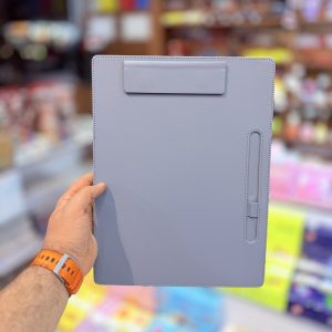 عکس تخته شاسی چرم مگنتی اورجینال همراه جای قلم دار رنگ طوسی - شماره 11