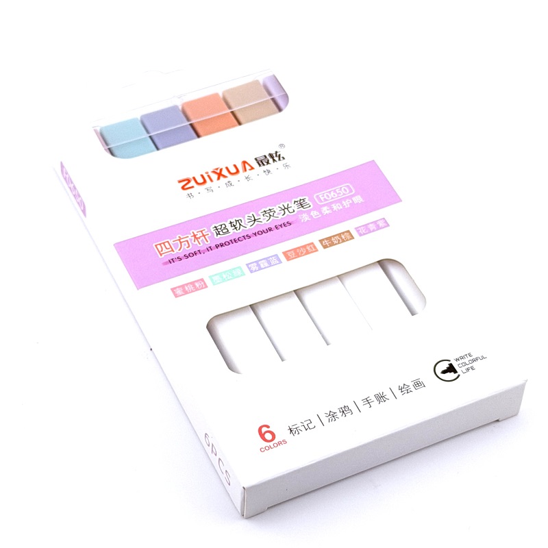 تصاویر هایلایتر 6 رنگ ژویکسا ZUIXUA تخت رنگ های نود کد 0650 هایلایتر 6 رنگ ژویکسا ZUIXUA تخت رنگ های نود کد 0650