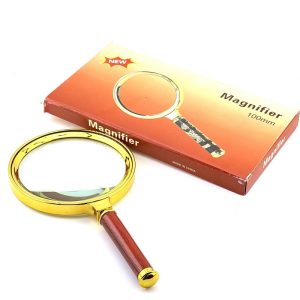 عکس ذره بین کلاسیک طلایی سایز 100 - شماره 3