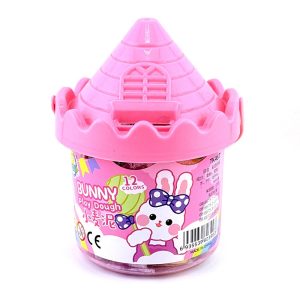 عکس خمیر بازی 12 رنگ وارداتی طرح قلعه مدل BUNNY رنگ صورتی - شماره 4