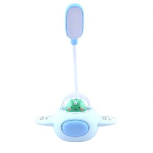 عکس چراغ مطالعه شارژی فانتزی طرح سفینه رنگ آبی کد 320 - شماره 1