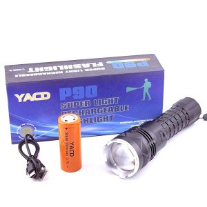 عکس چراغ قوه حرفه ای شارژی و باطری خور YACD دو حالته مدل P90 - شماره 9