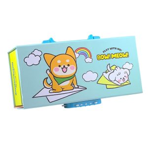 عکس جامدادی مگنتی وارداتی BOW! MEOW! قفل دار چمدانی رنگ سبز کد 2501 - شماره 2