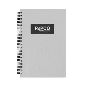 عکس دفتر یادداشت پاپکو PAPCO سایز B6 دو خط متالیک 100 برگ کد 643 رنگ طوسی - شماره 4