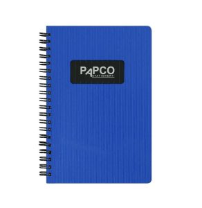 عکس دفتر یادداشت پاپکو PAPCO سایز B6 دو خط متالیک 100 برگ کد 643 رنگ آبی - شماره 5