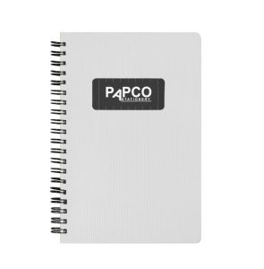 عکس دفتر یادداشت پاپکو PAPCO سایز B6 دو خط متالیک 100 برگ کد 643 رنگ سفید - شماره 1