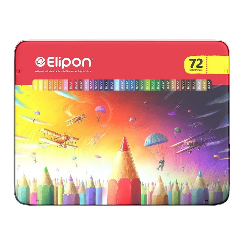 تصاویر مداد رنگی 72 رنگ الیپون Elipon جعبه فلزی مداد رنگی 72 رنگ الیپون Elipon جعبه فلزی