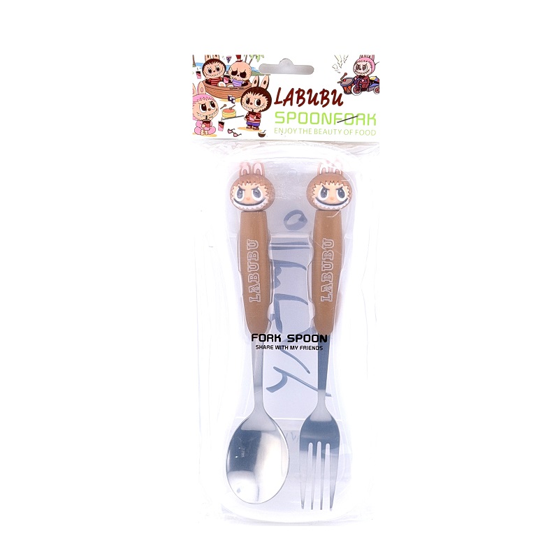تصاویر ست قاشق چنگال اسپونفورک SPOONFORK طرح لبوبو رنگ قهوه ای ست قاشق چنگال اسپونفورک SPOONFORK طرح لبوبو رنگ قهوه ای
