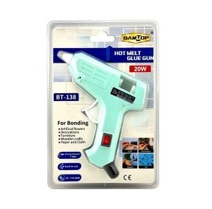 عکس تفنگ چسب حرارتی بامتاپ BAMTOP مدل 20 وات رنگ سبزآبی کد BT-138 - شماره 14
