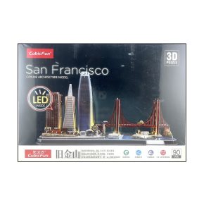 عکس پازل سه بعدی CubicFun مدل شهر سانفرانسیسکو همراه با چراغ LED - شماره 3
