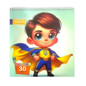 عکس دفتر 30 برگ خشتی آزاد AZAD مدل سیم از بالا طرح پسر قهرمان کد 3003 - شماره 3